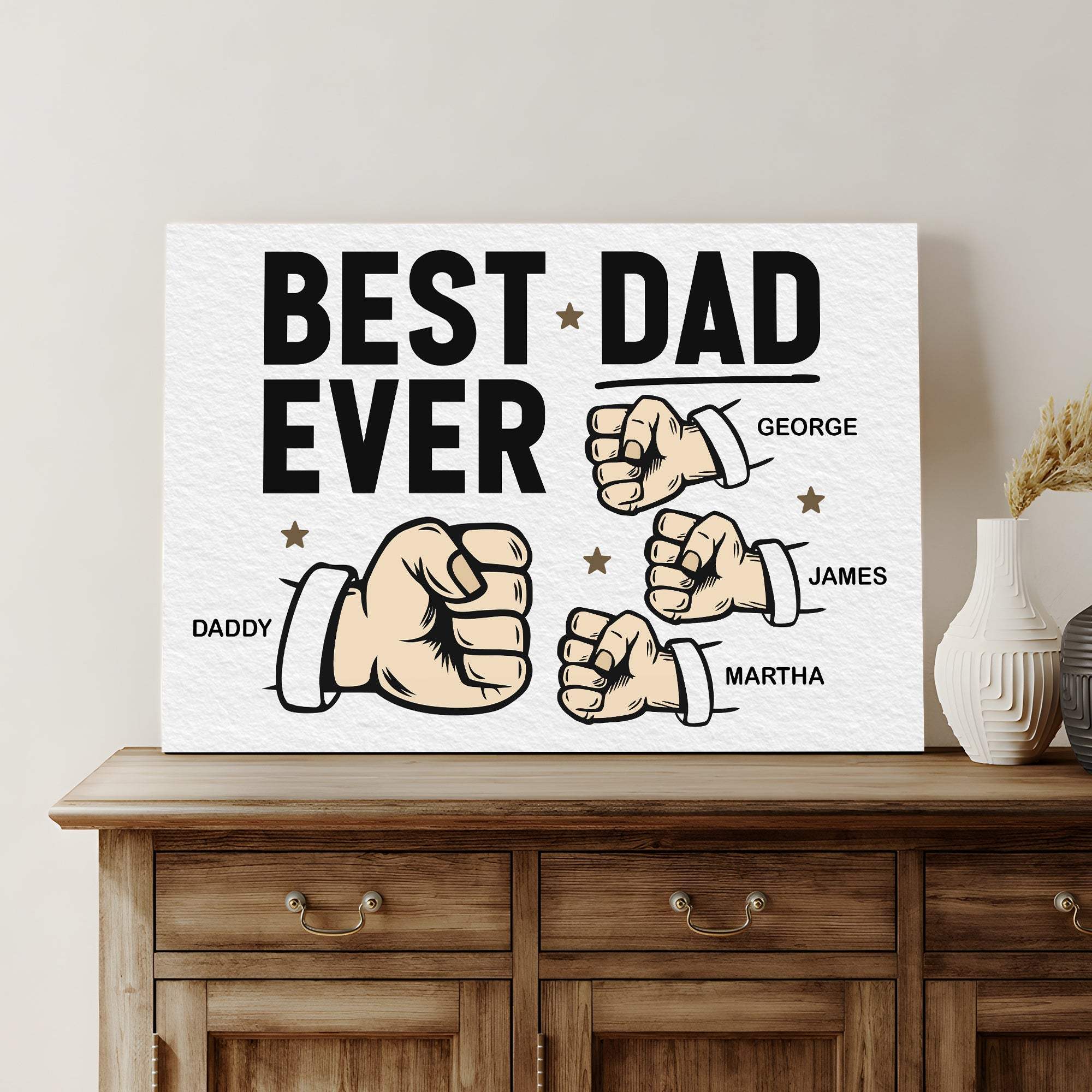 Best Dad Ever Father's Day Gift Sign - Tailored Canvases - Flyclothing LLC