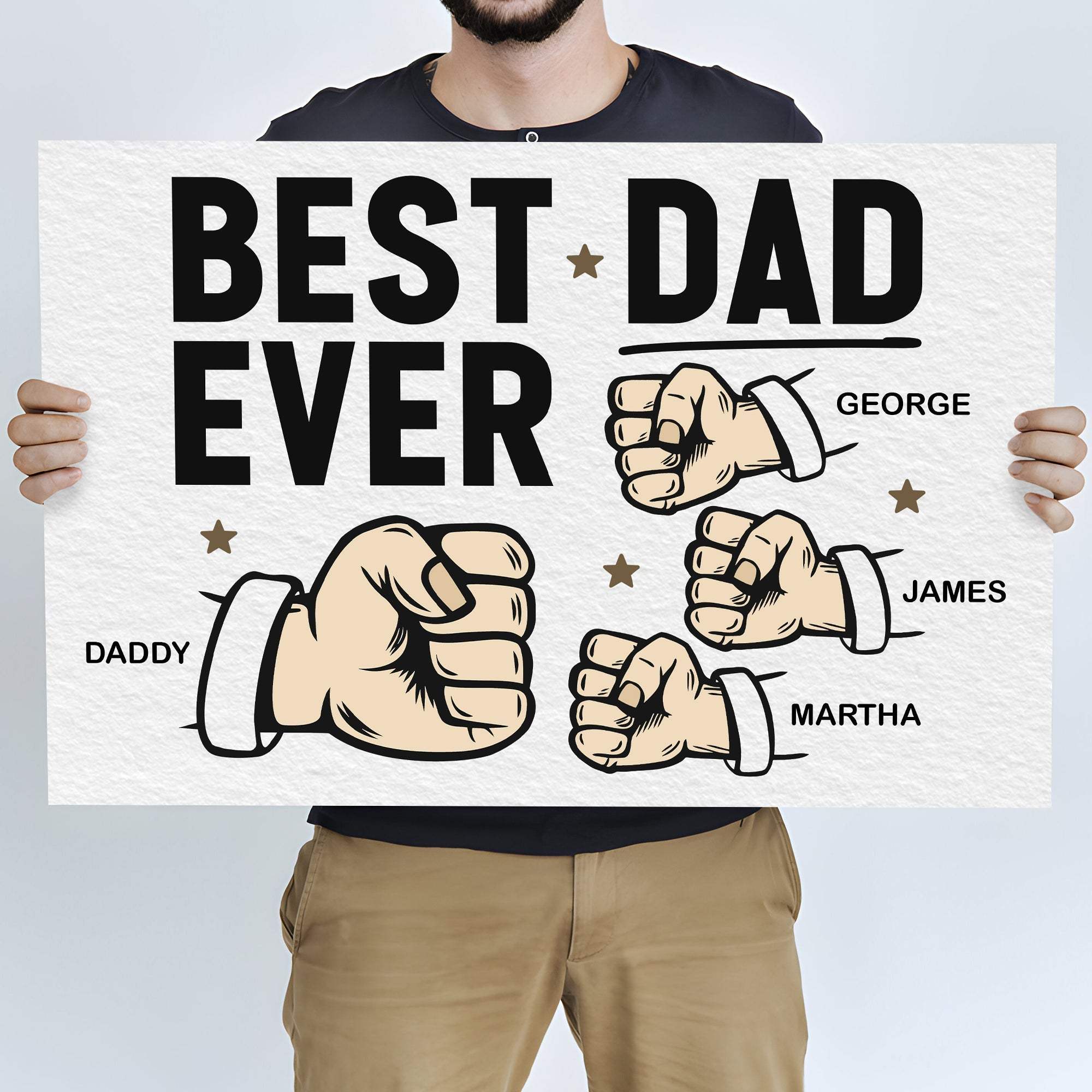Best Dad Ever Father's Day Gift Sign - Tailored Canvases - Flyclothing LLC