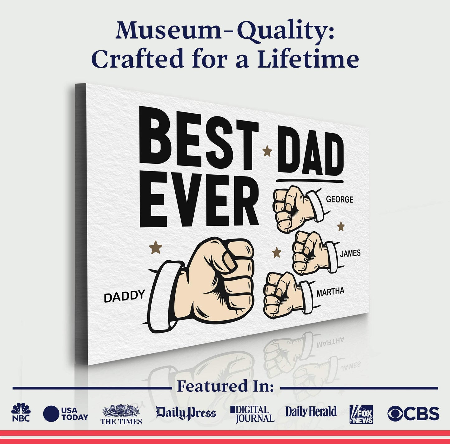 Best Dad Ever Father's Day Gift Sign - Tailored Canvases - Flyclothing LLC