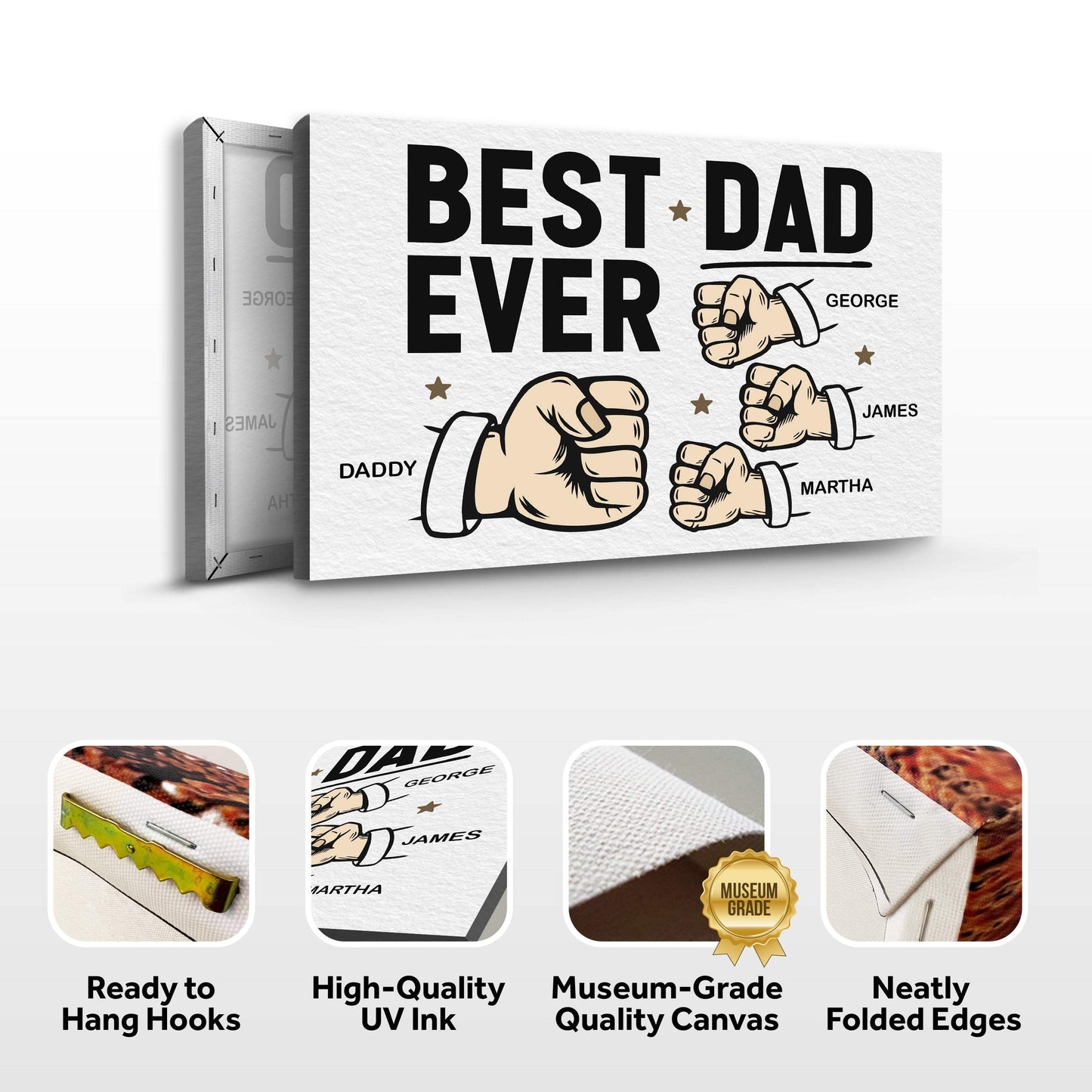 Best Dad Ever Father's Day Gift Sign - Tailored Canvases - Flyclothing LLC