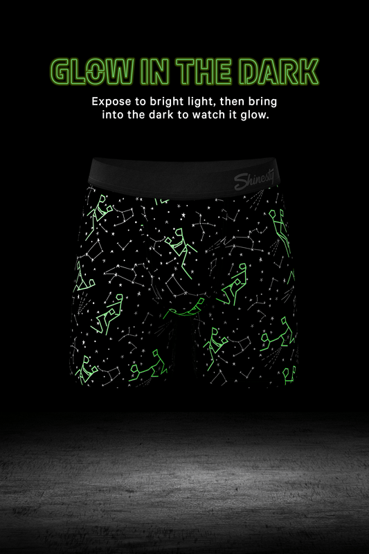 The Big Bang | Glow In The Dark Constellation Long Leg Ball Hammock® Pouch Underwear With Fly - Shinesty