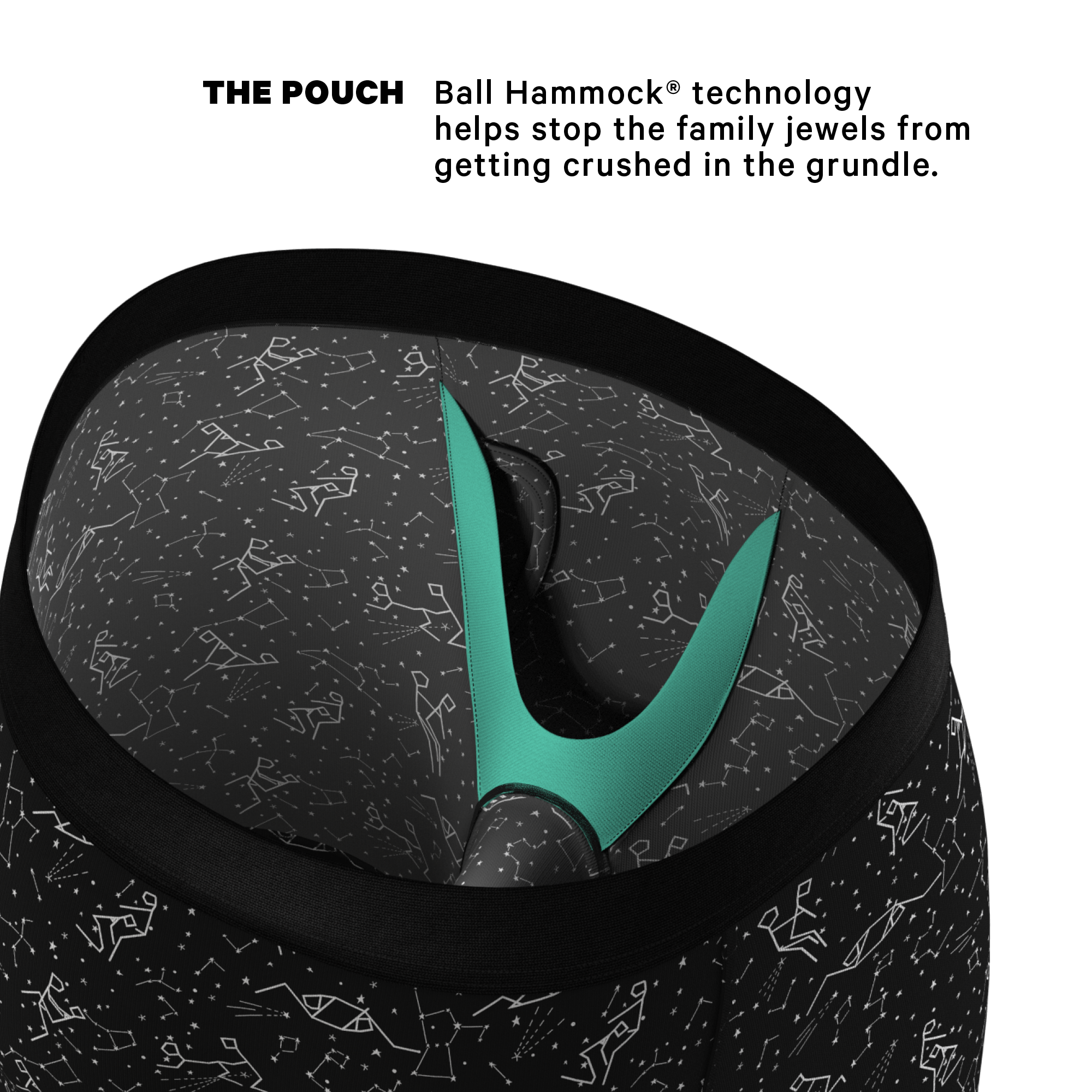 The Big Bang | Glow In The Dark Constellation Ball Hammock® Boxer - Long Leg