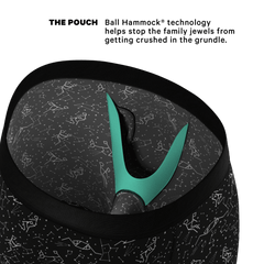 The Big Bang | Glow In The Dark Constellation Long Leg Ball Hammock® Pouch Underwear With Fly - Shinesty