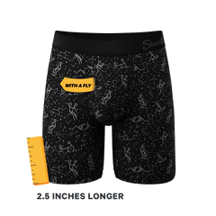The Big Bang | Glow In The Dark Constellation Long Leg Ball Hammock® Pouch Underwear With Fly - Shinesty
