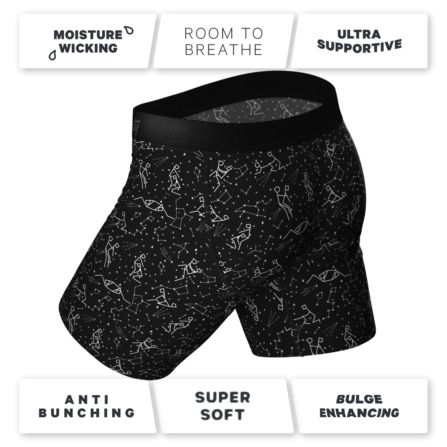 The Big Bang | Glow In The Dark Constellation Ball Hammock® Boxer - Long Leg