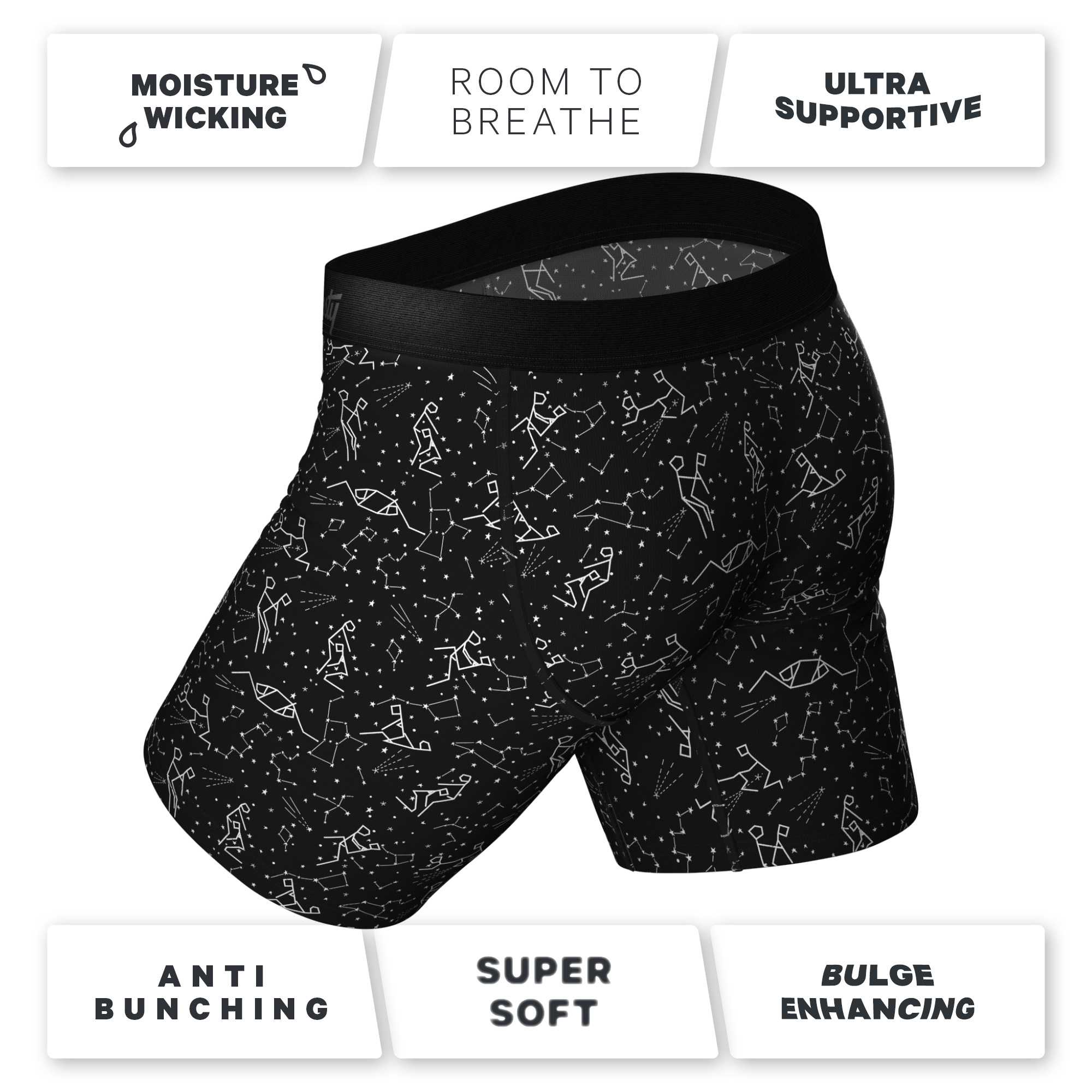 The Big Bang | Glow In The Dark Constellation Ball Hammock® Boxer - Long Leg