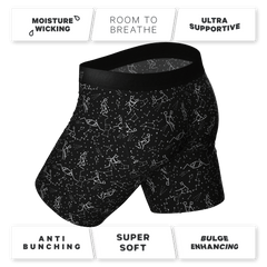 The Big Bang | Glow In The Dark Constellation Long Leg Ball Hammock® Pouch Underwear With Fly - Shinesty