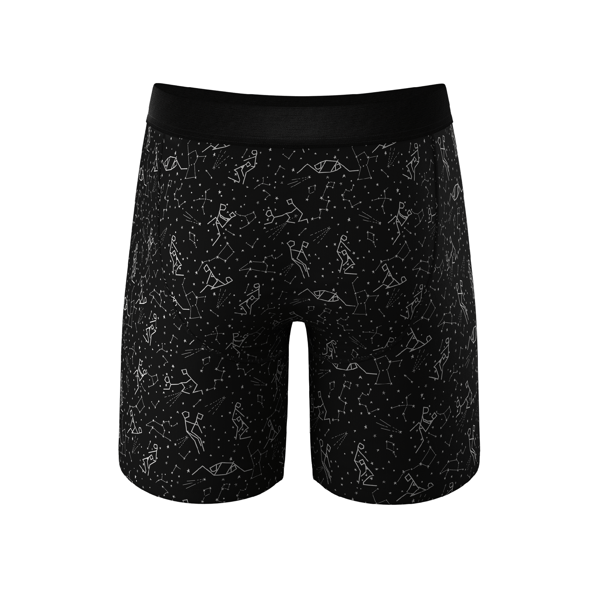 The Big Bang | Glow In The Dark Constellation Long Leg Ball Hammock® Pouch Underwear With Fly - Shinesty