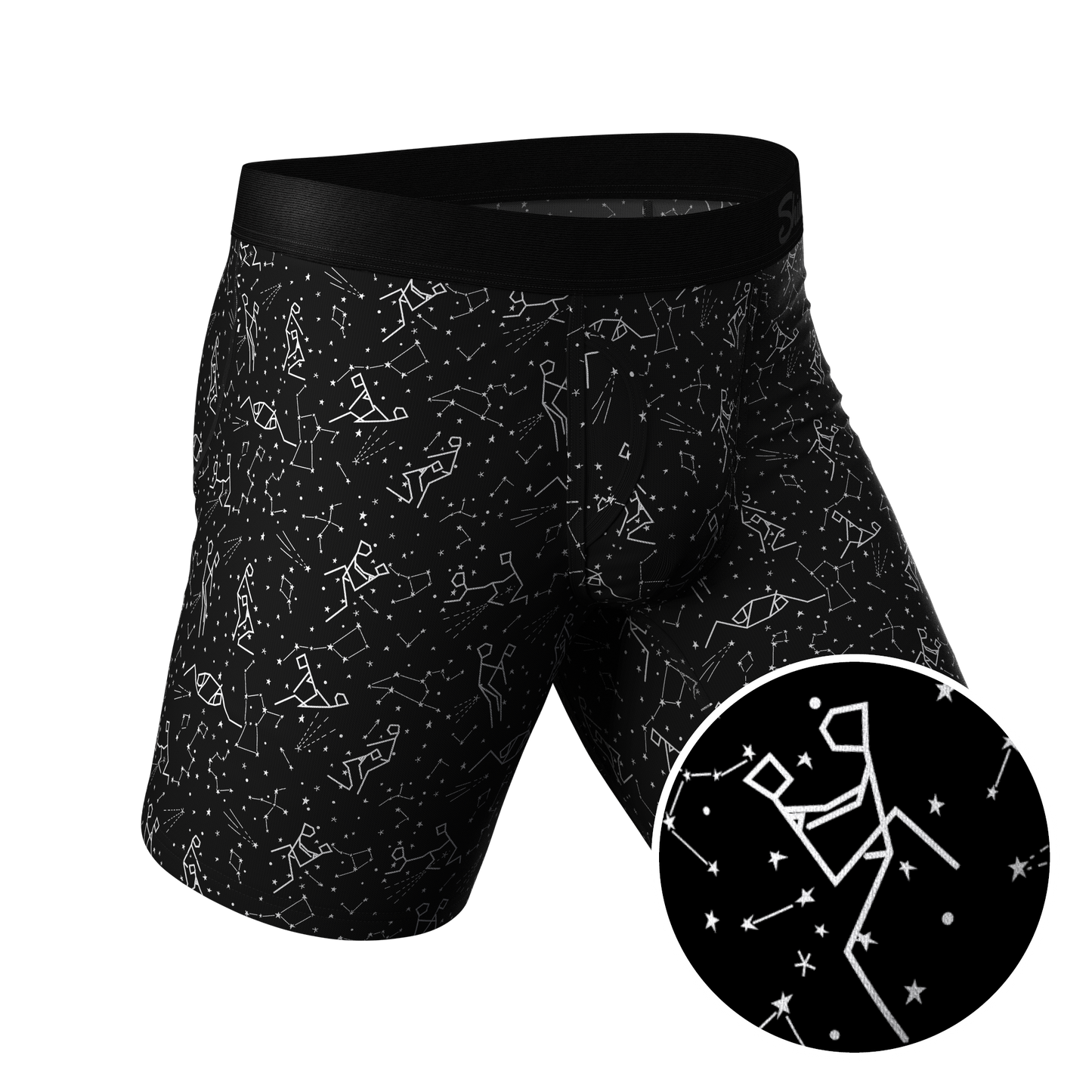 The Big Bang | Glow In The Dark Constellation Ball Hammock® Boxer - Long Leg