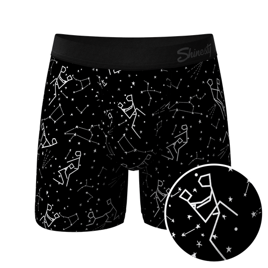 The Big Bang | Glow In The Dark Constellation Ball Hammock® Pouch Underwear With Fly - Shinesty