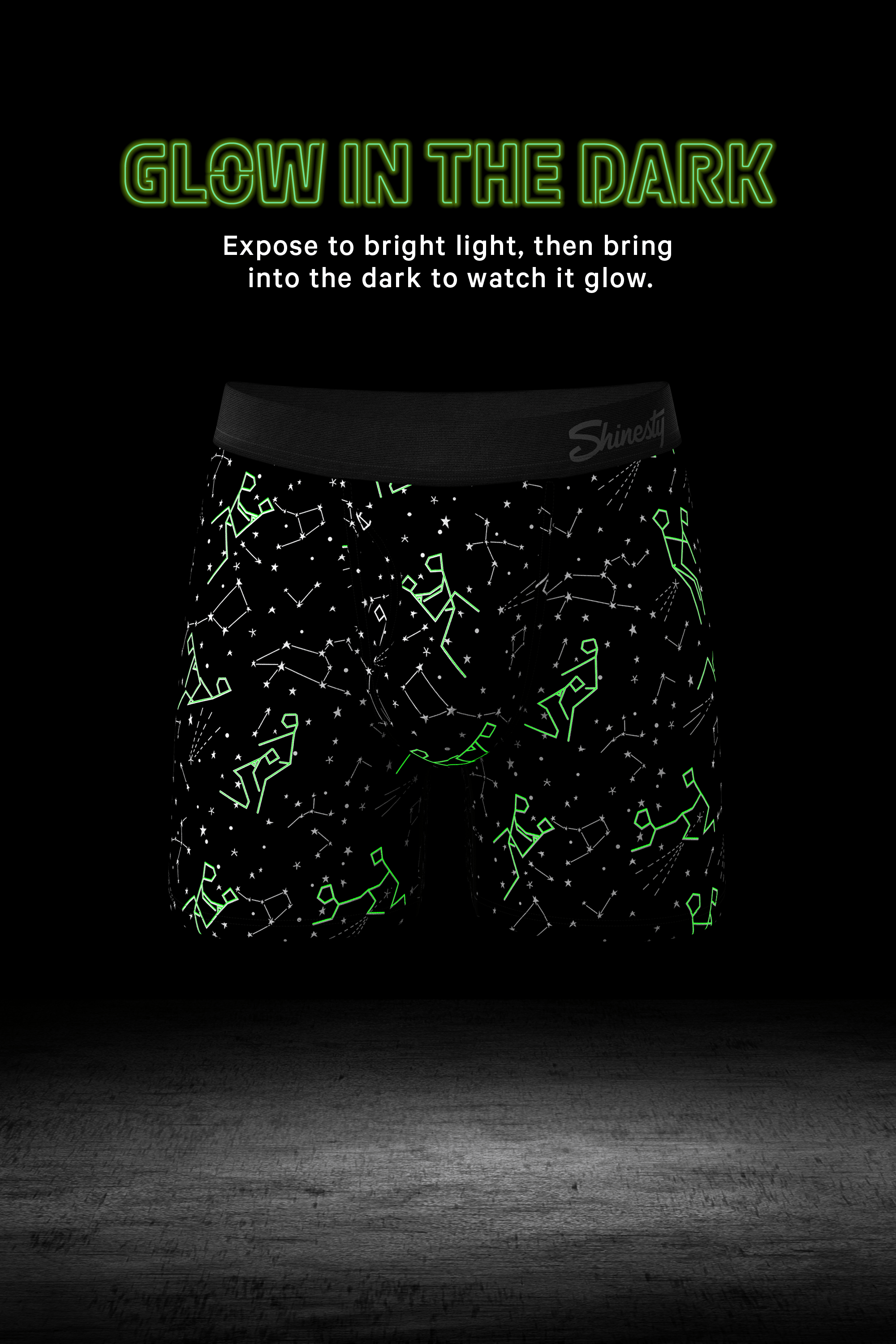 The Big Bang | Glow In The Dark Constellation Ball Hammock® Pouch Underwear With Fly - Shinesty