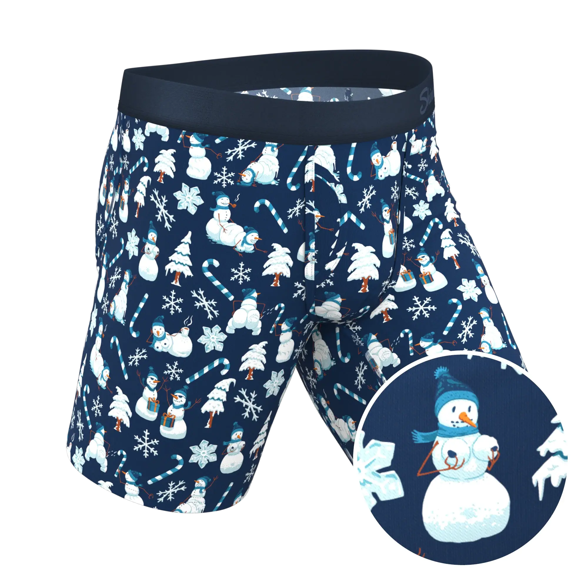 The Big Blizzard | Naughty Snowmen Long Leg Ball Hammock® Pouch Underwear With Fly - Shinesty - Flyclothing LLC