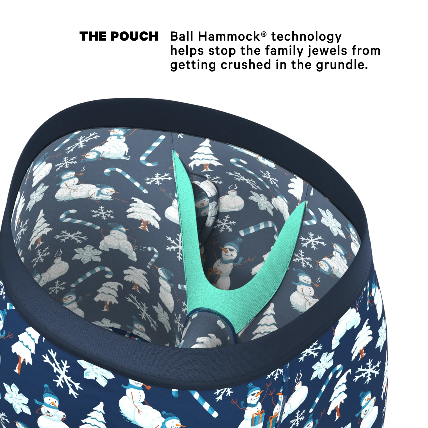 The Big Blizzard | Naughty Snowmen Long Leg Ball Hammock® Pouch Underwear With Fly - Shinesty - Flyclothing LLC
