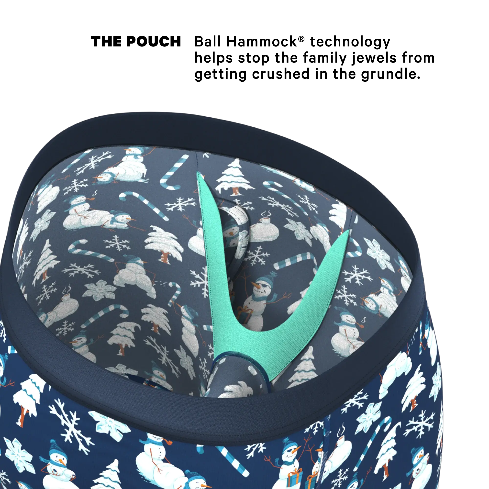 The Big Blizzard | Naughty Snowmen Long Leg Ball Hammock® Pouch Underwear With Fly - Shinesty - Flyclothing LLC