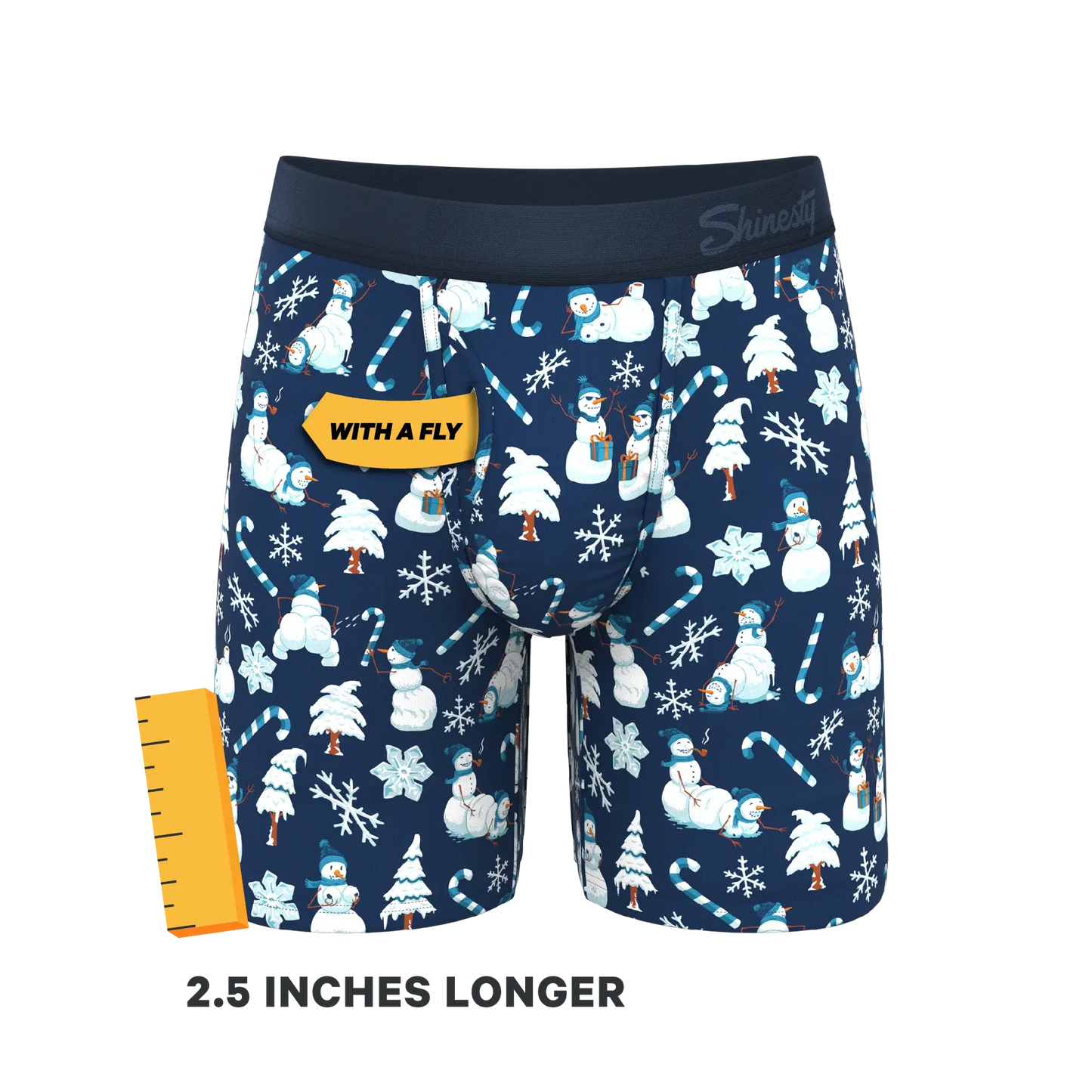 The Big Blizzard | Naughty Snowmen Long Leg Ball Hammock® Pouch Underwear With Fly - Shinesty - Flyclothing LLC