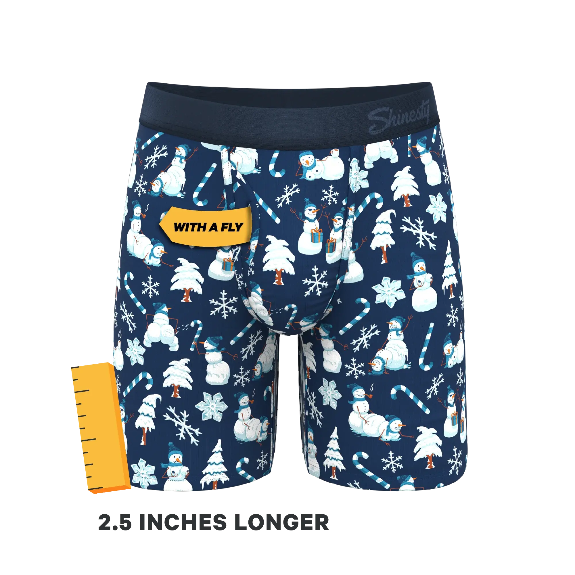 The Big Blizzard | Naughty Snowmen Long Leg Ball Hammock® Pouch Underwear With Fly - Shinesty - Flyclothing LLC