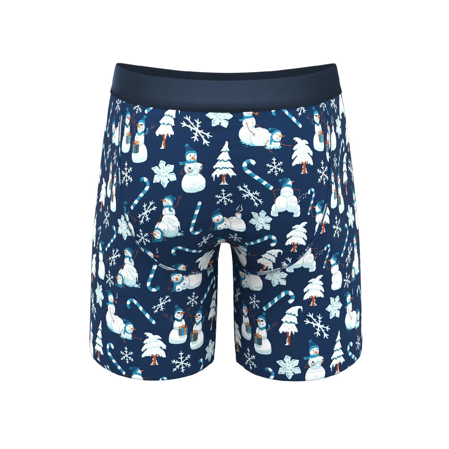 The Big Blizzard | Naughty Snowmen Long Leg Ball Hammock® Pouch Underwear With Fly - Shinesty - Flyclothing LLC