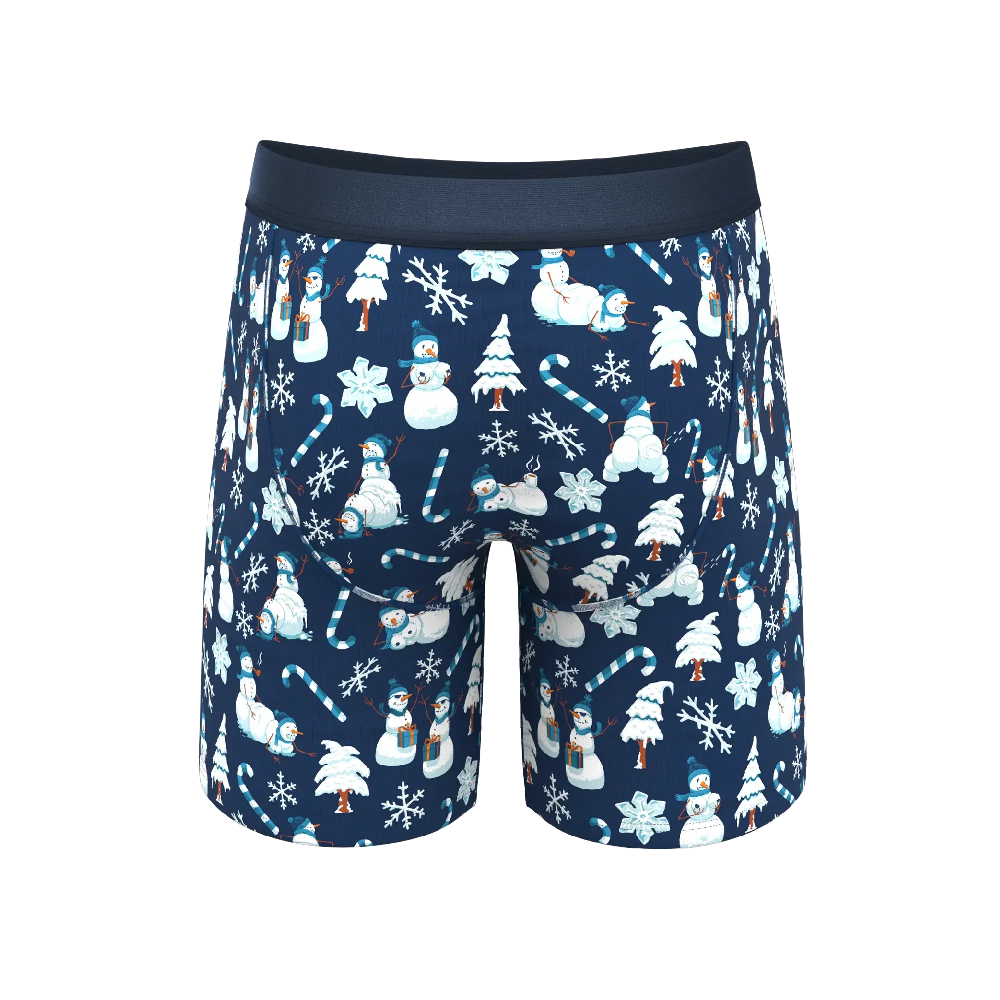 The Big Blizzard | Naughty Snowmen Long Leg Ball Hammock® Pouch Underwear With Fly - Shinesty - Flyclothing LLC