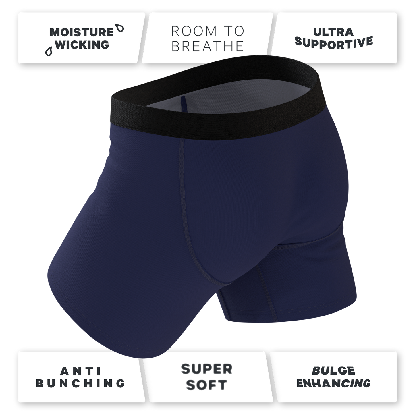 The Big Blue | Navy Ball Hammock® Pouch Underwear With Fly