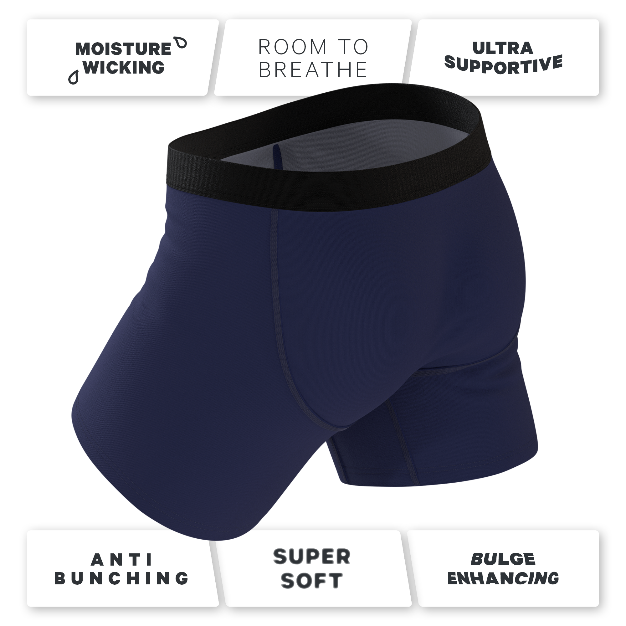 The Big Blue | Navy Ball Hammock® Pouch Underwear With Fly