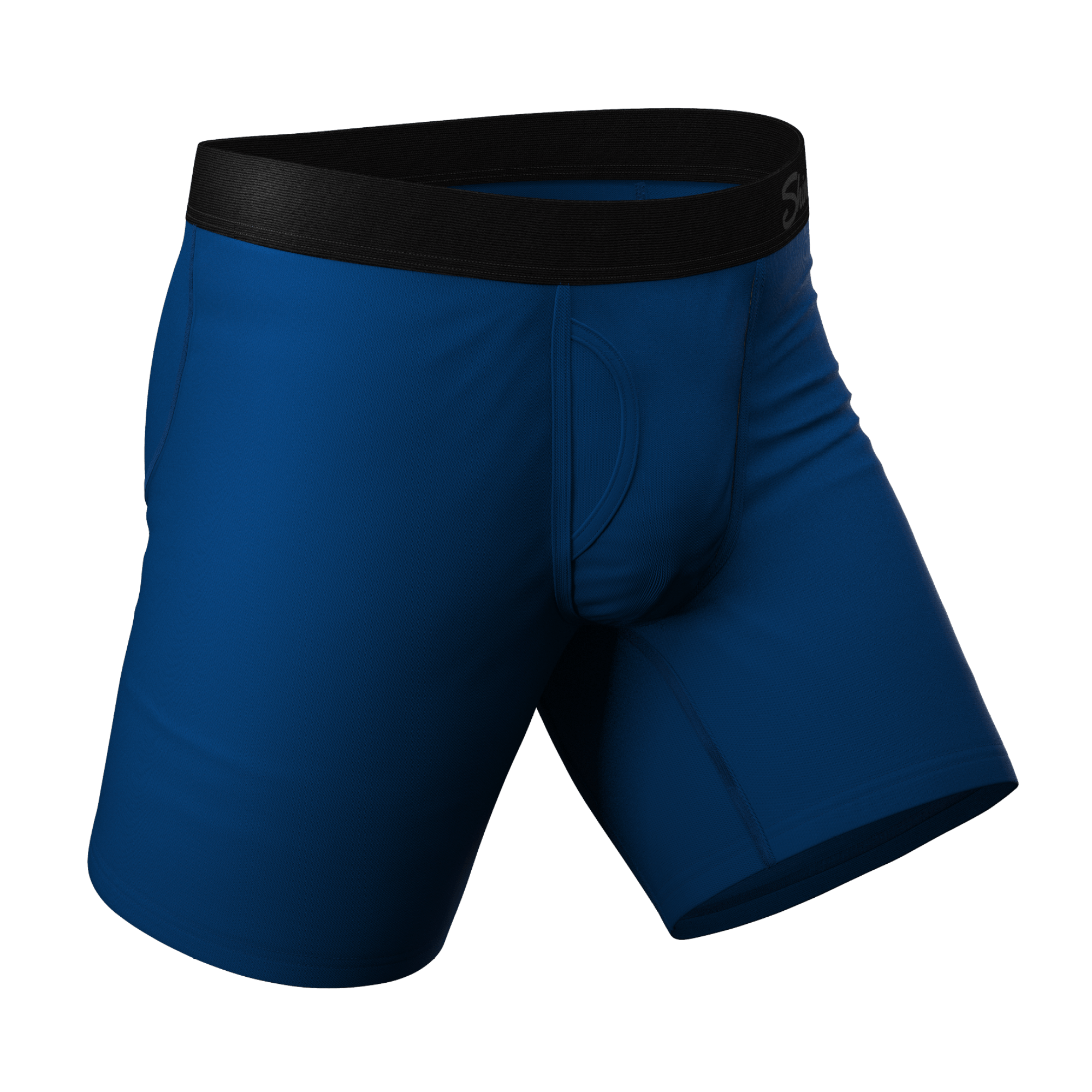 The Big Blue | Navy Long Leg Ball Hammock® Pouch Underwear With Fly - Shinesty