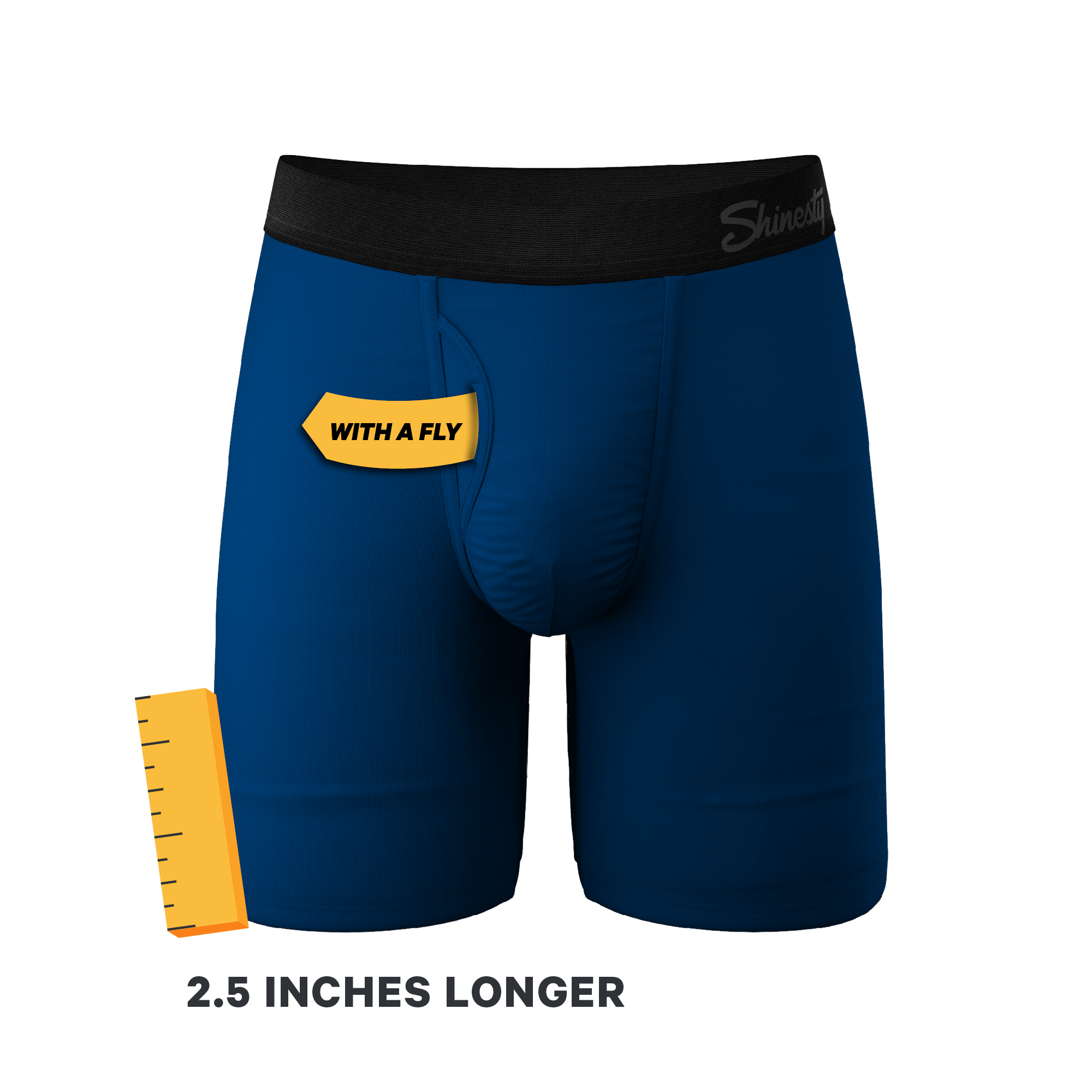 The Big Blue | Navy Long Leg Ball Hammock® Pouch Underwear With Fly - Shinesty