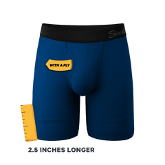 The Big Blue | Navy Long Leg Ball Hammock® Pouch Underwear With Fly - Shinesty
