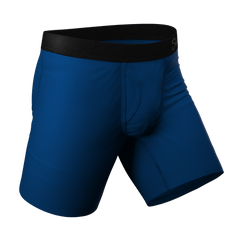The Big Blue | Navy Long Leg Ball Hammock® Pouch Underwear With Fly - Shinesty