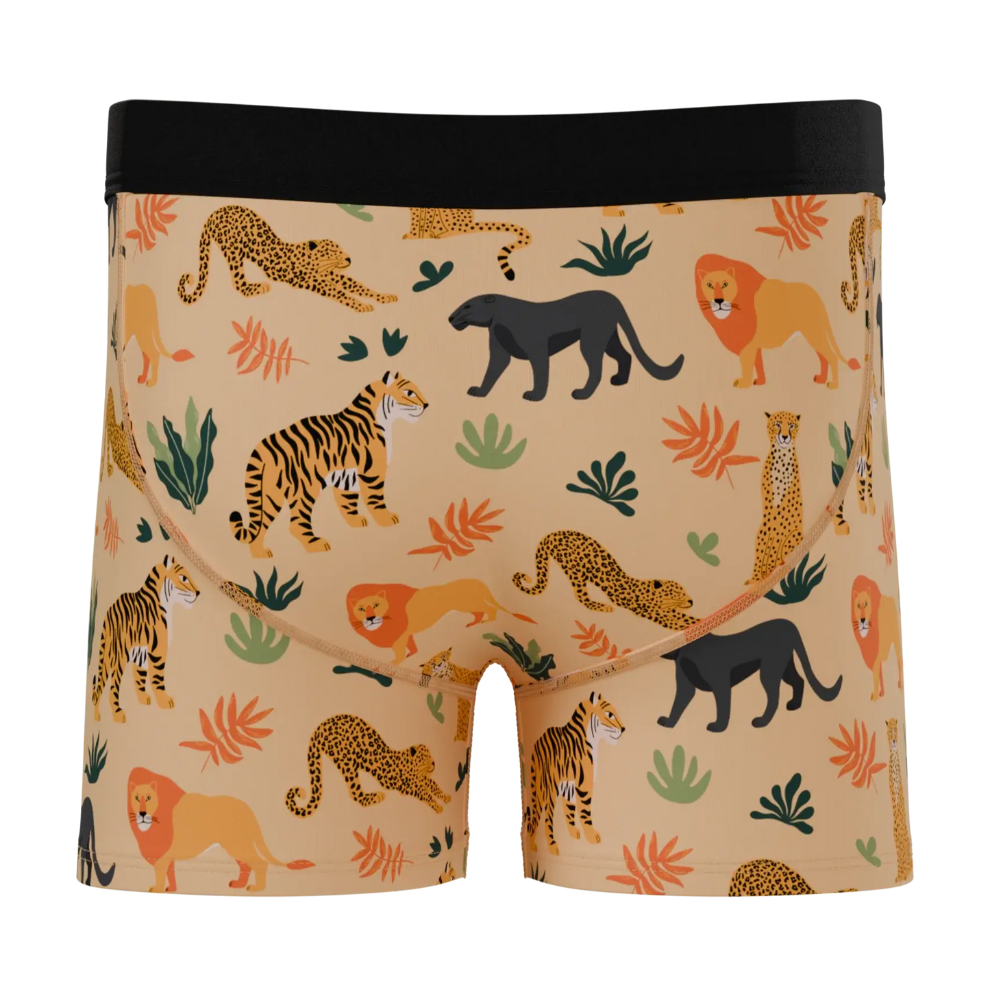 The Big Cat Conga | Safari Animals Boy's Boxer Briefs - Shinesty - Flyclothing LLC