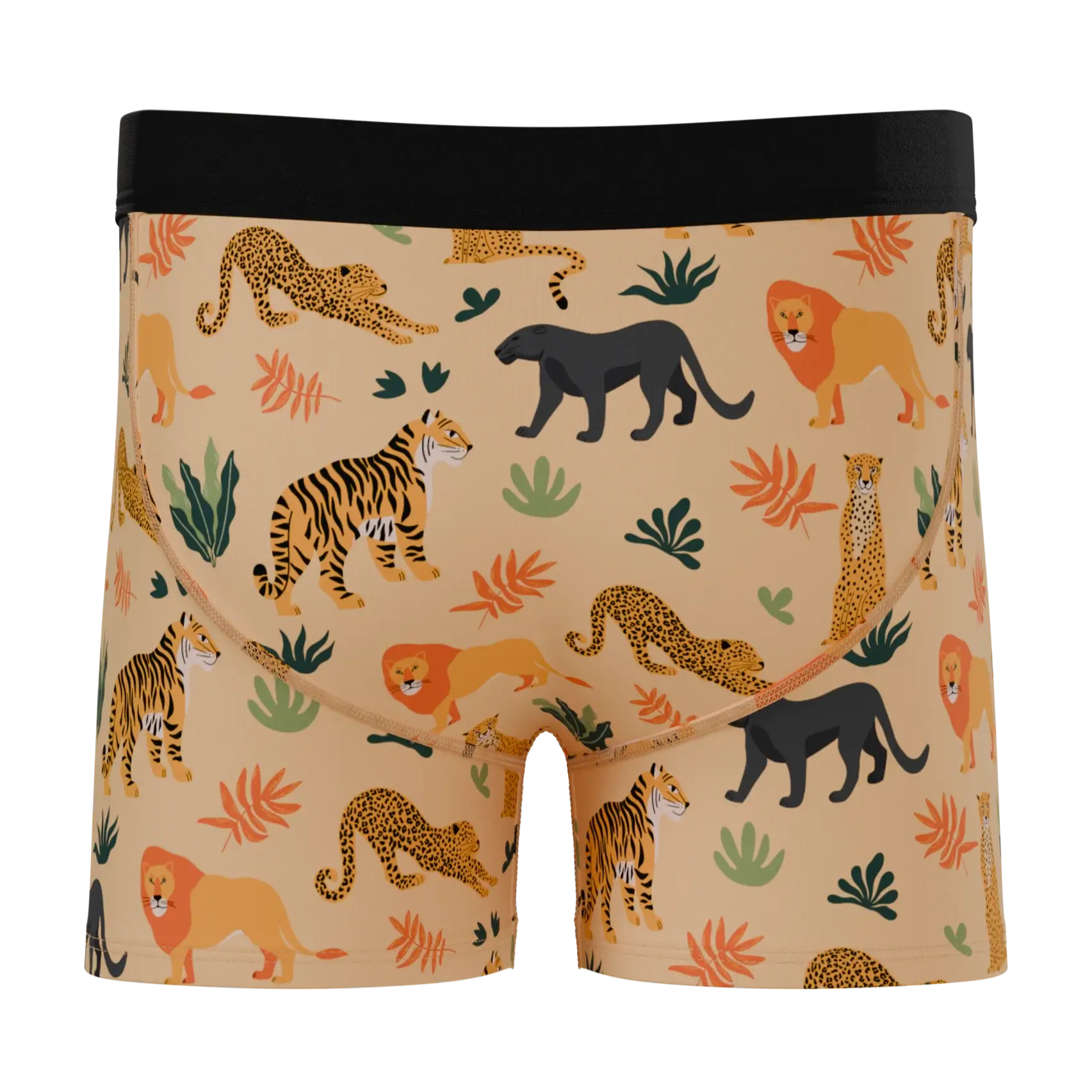 The Big Cat Conga | Safari Animals Boy's Boxer Briefs - Shinesty - Flyclothing LLC