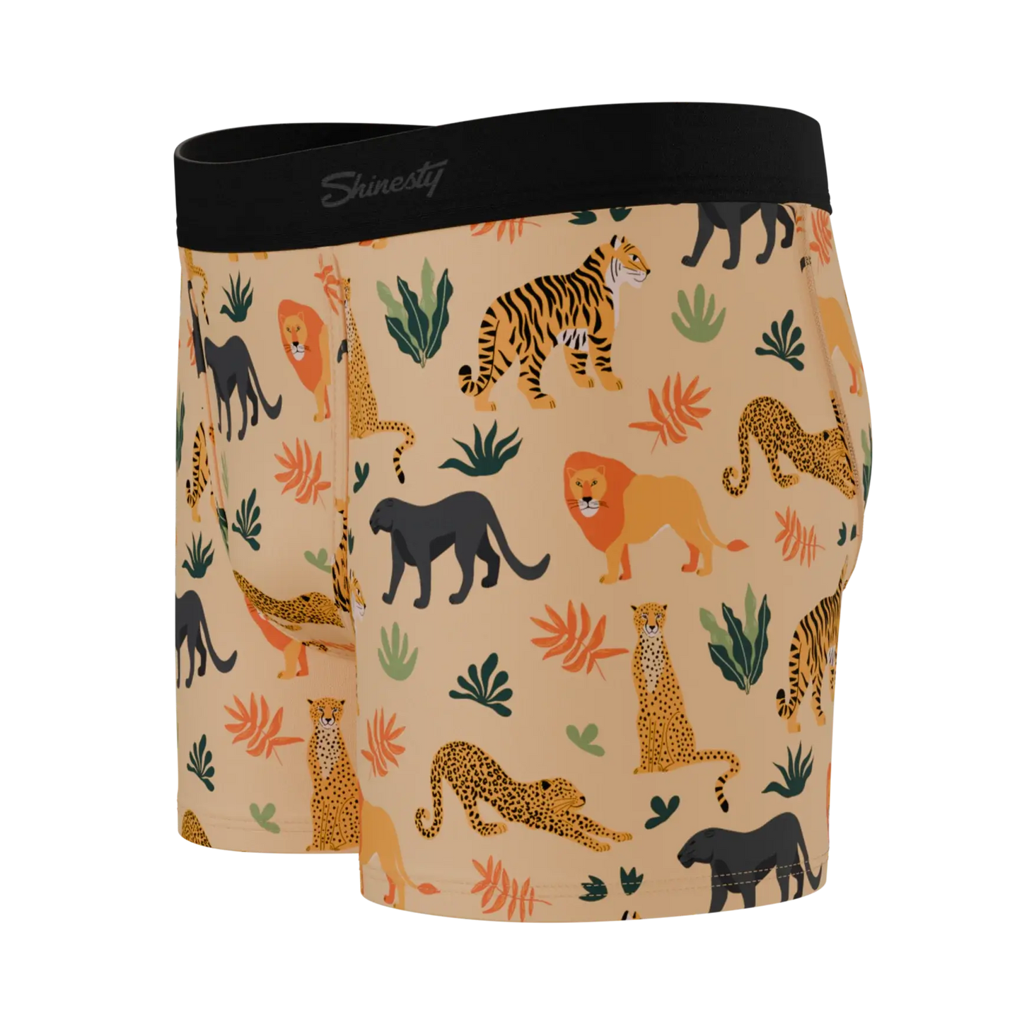 The Big Cat Conga | Safari Animals Boy's Boxer Briefs - Shinesty - Flyclothing LLC