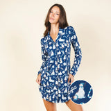 The Big Blizzard | Naughty Snowmen SleepDeep™ Long Sleeve Pajama Dress - Shinesty - Flyclothing LLC