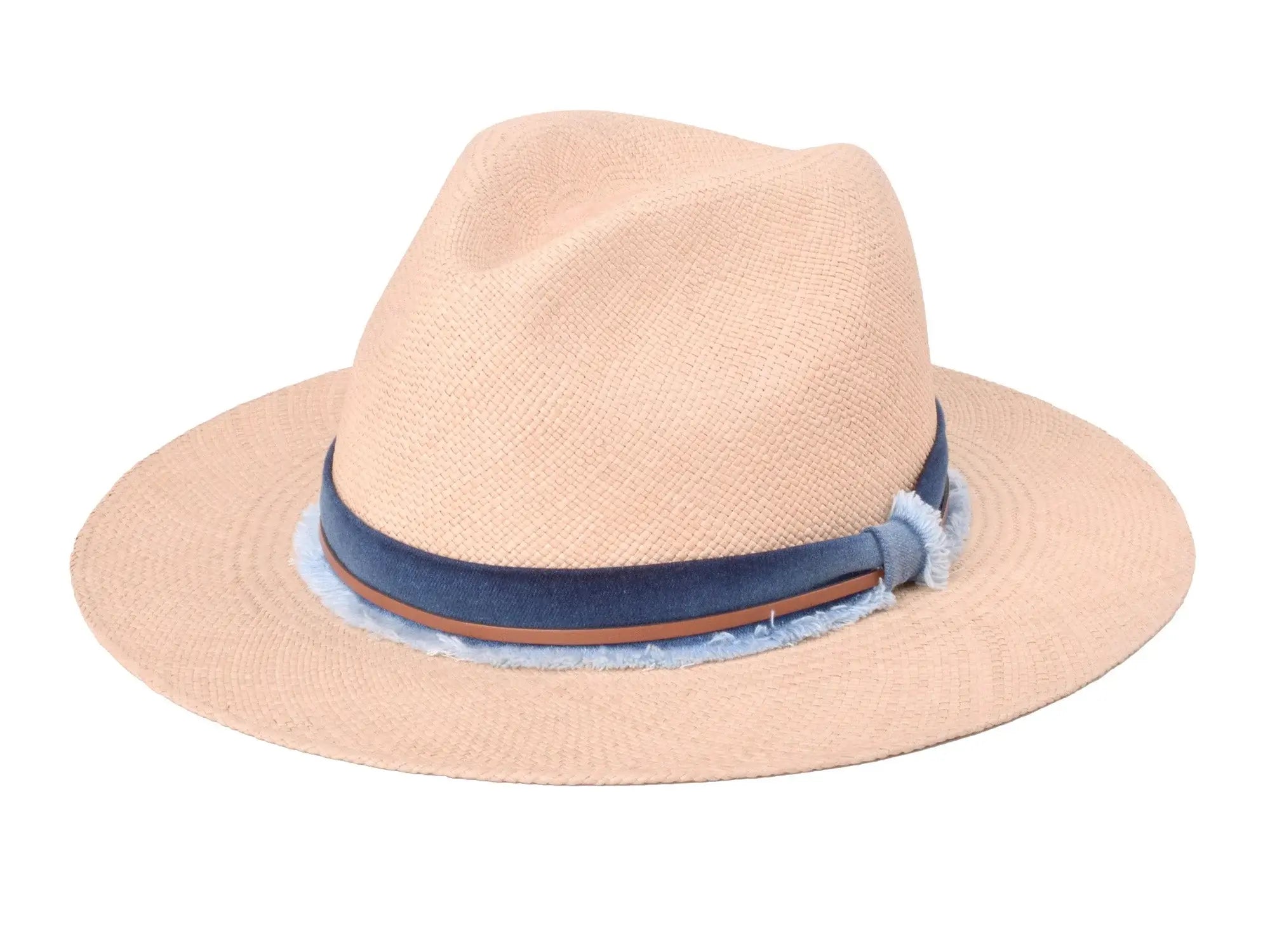 Indigo Panama Hat Straw - Handwoven - Bigalli Hats USA - Flyclothing LLC