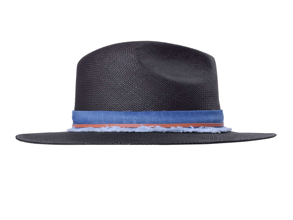 Indigo Panama Hat - Handwoven - Bigalli Hats USA - Flyclothing LLC