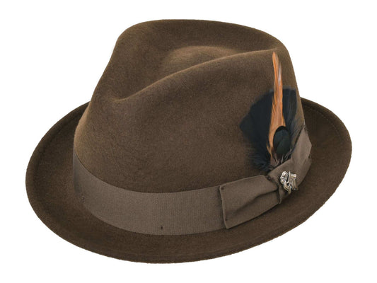Wool Felt Fedora Hat Classic Roma Stingy - Bigalli Hats USA - Flyclothing LLC