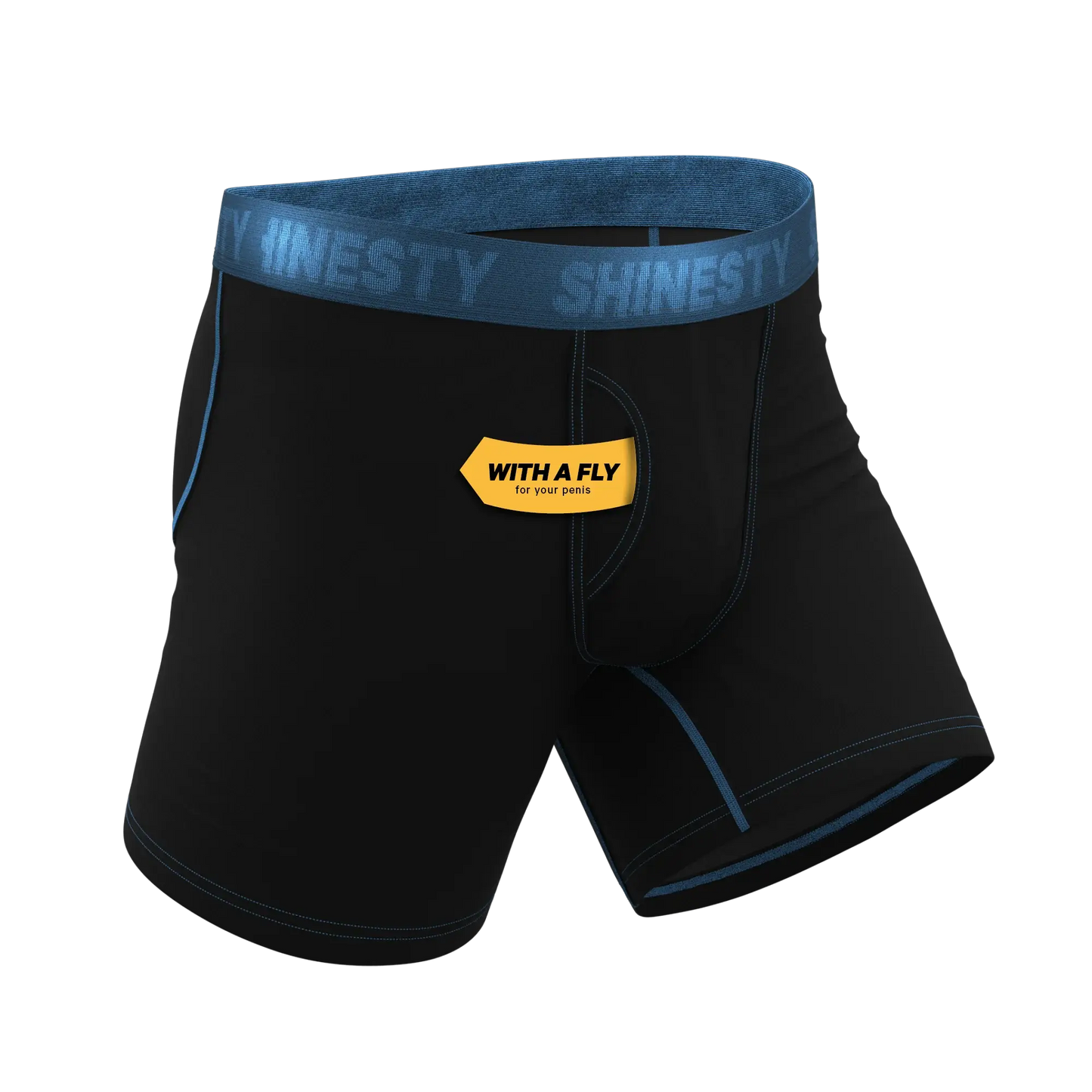 The Black Hole | Black and Blue Ball Hammock® Pouch Underwear With Fly - Shinesty - Flyclothing LLC