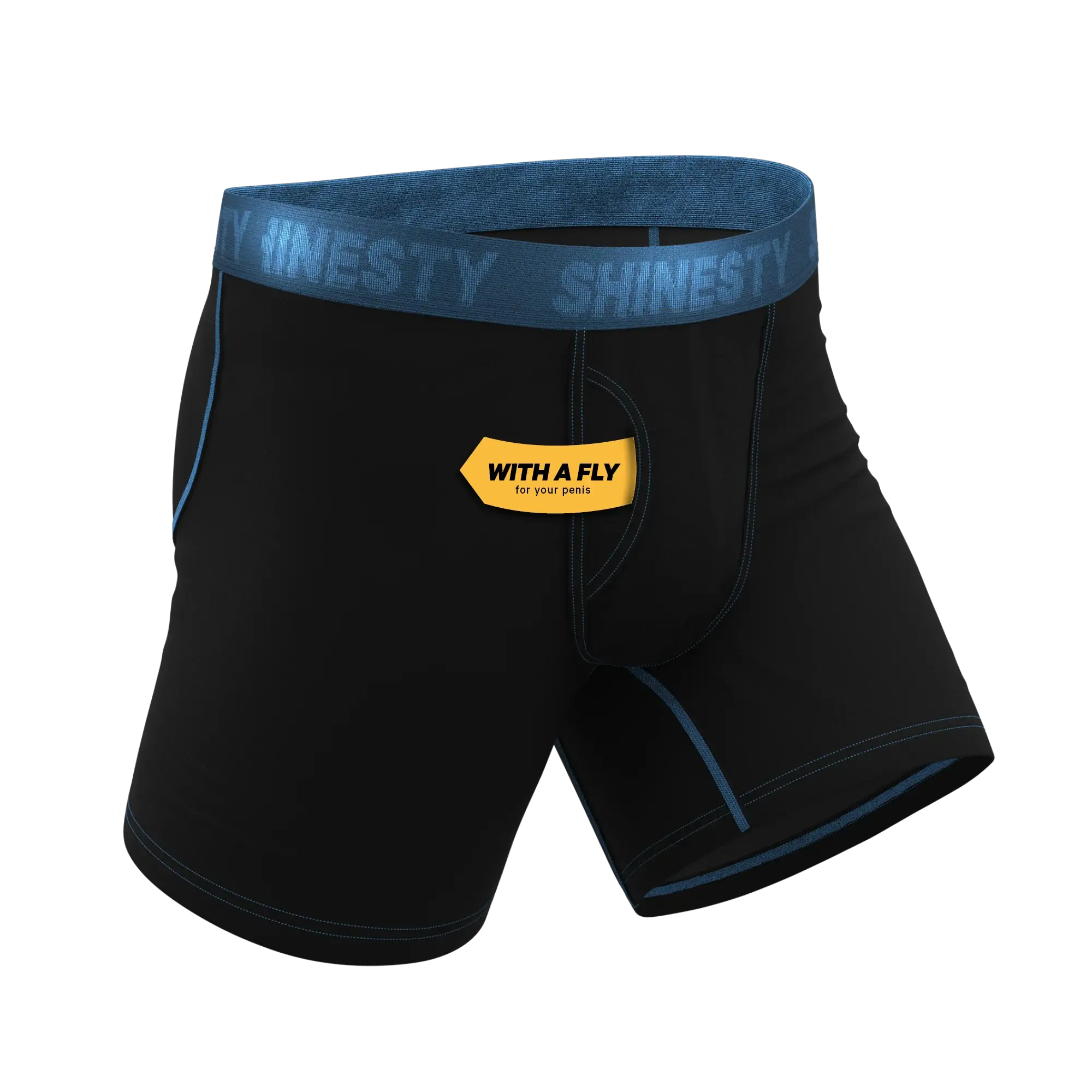 The Black Hole | Black and Blue Ball Hammock® Pouch Underwear With Fly - Shinesty - Flyclothing LLC
