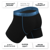 The Black Hole | Black and Blue Ball Hammock® Pouch Underwear With Fly - Shinesty - Flyclothing LLC