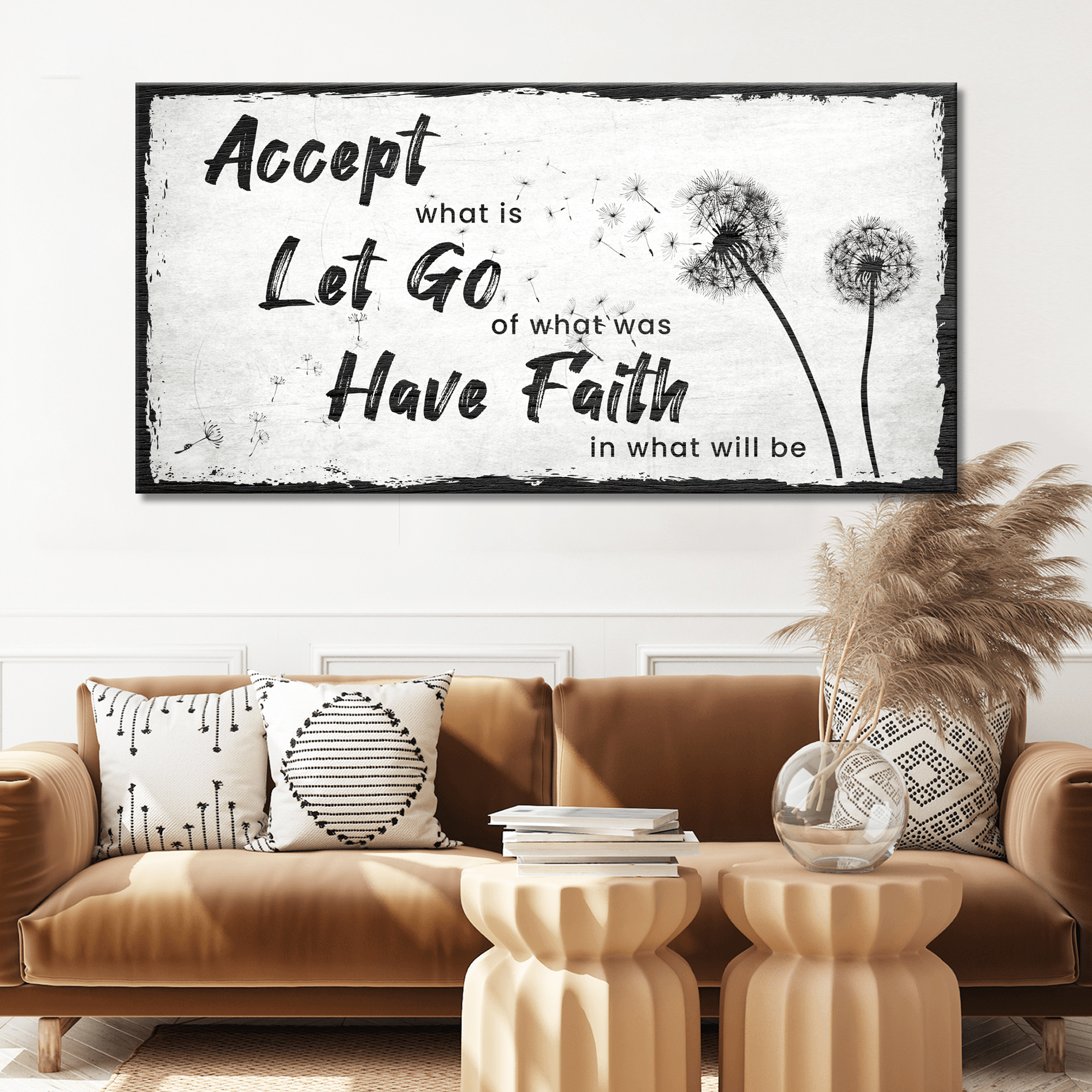 Accept, Let Go, Have Faith Sign - Tailored Canvases - Flyclothing LLC