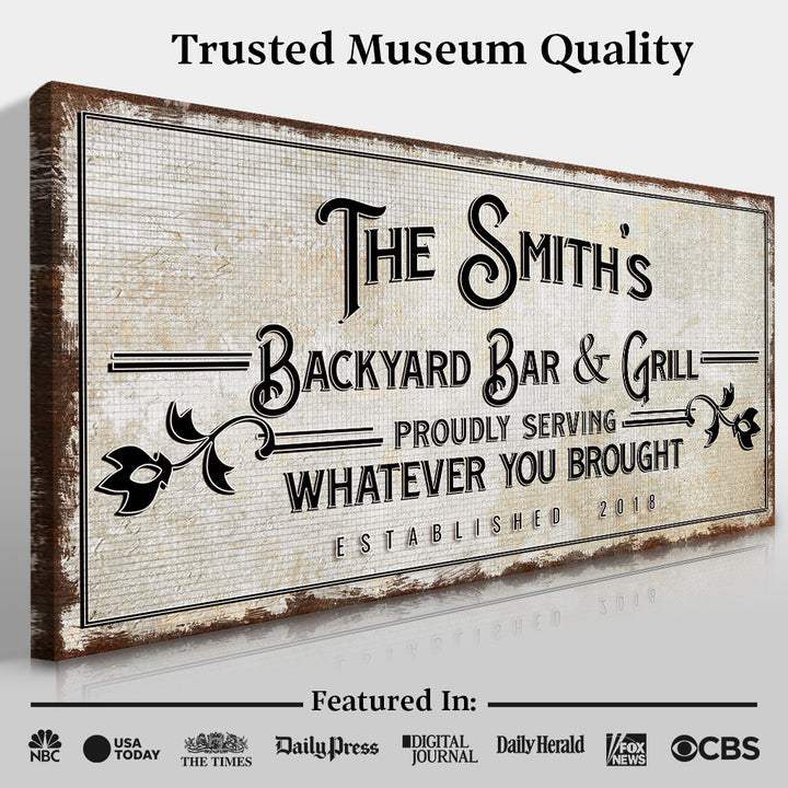 Backyard Bar & Grill Sign - Tailored Canvases - Flyclothing LLC