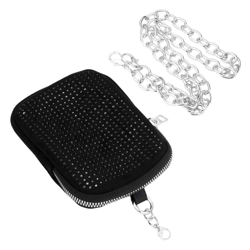 2Pcs Bling Shoulder Bag and Mini Pouch Bag Set - Madeline Love - Flyclothing LLC