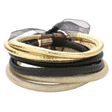 6pcs Faux Leather Tube Bangle Bracelets - Madeline Love - Flyclothing LLC