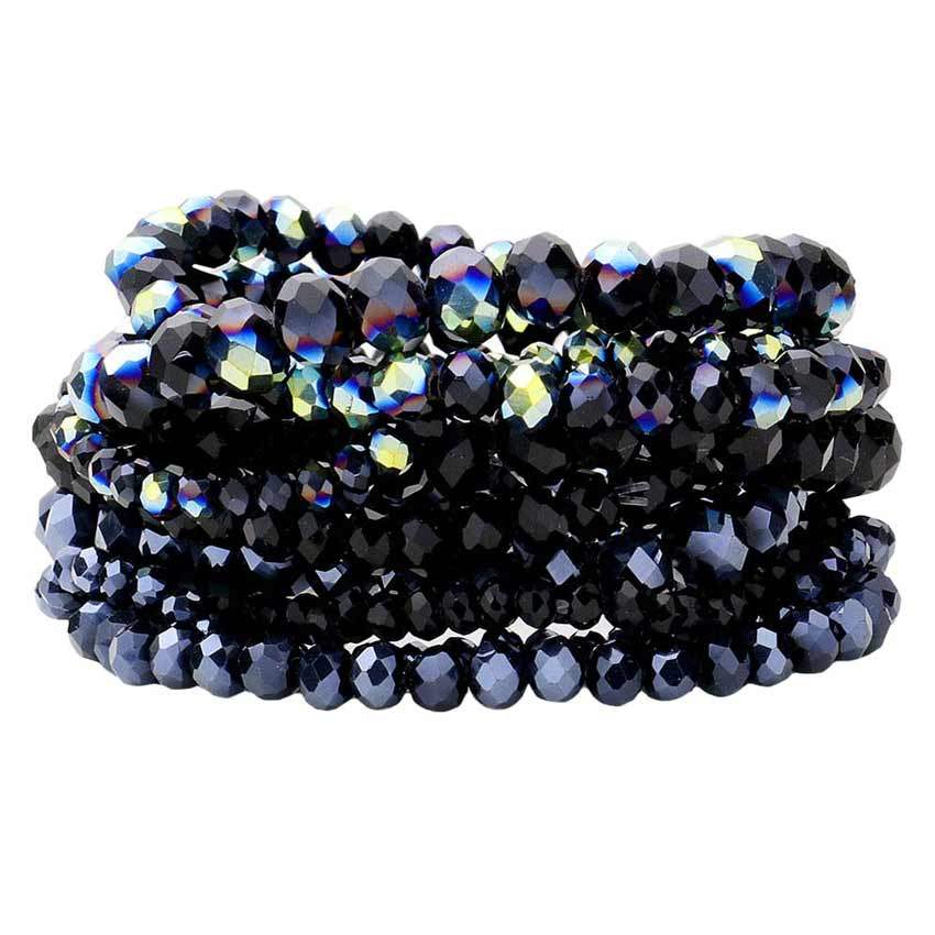 9PCS Faceted Bead Stretch Bracelets - Madeline Love - Flyclothing LLC