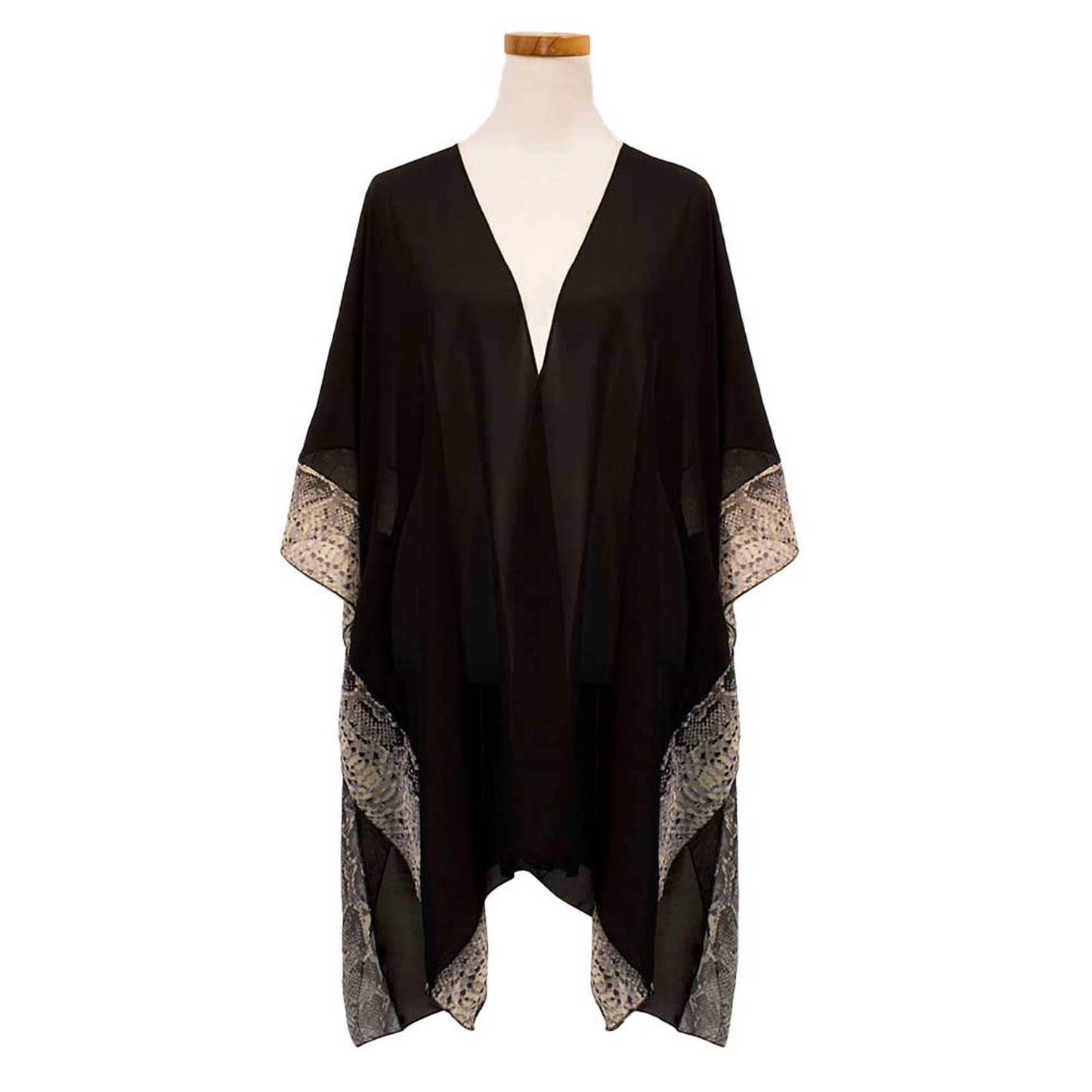 Animal Border Chiffon Kimono Poncho - Madeline Love - Flyclothing LLC