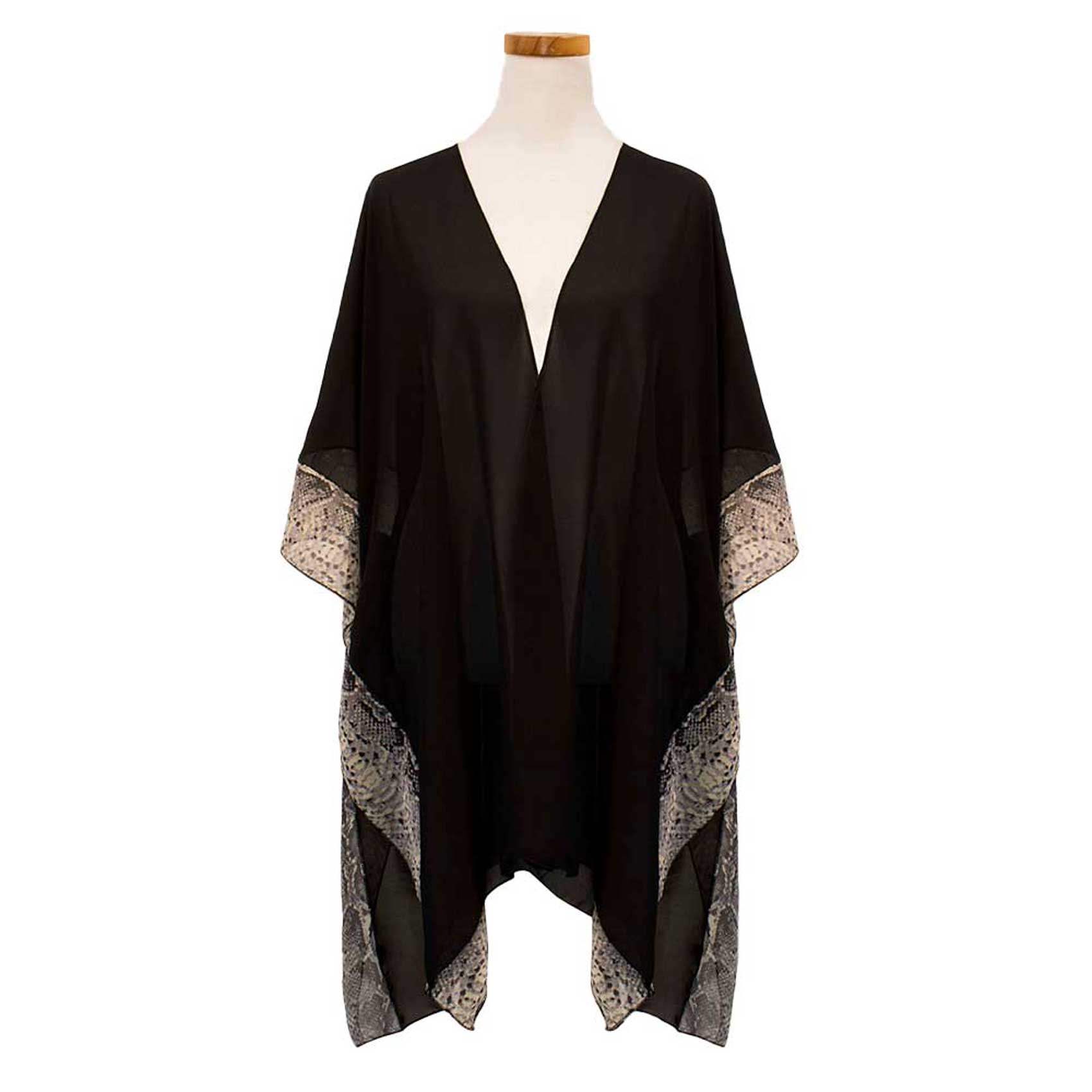Animal Border Chiffon Kimono Poncho - Madeline Love - Flyclothing LLC