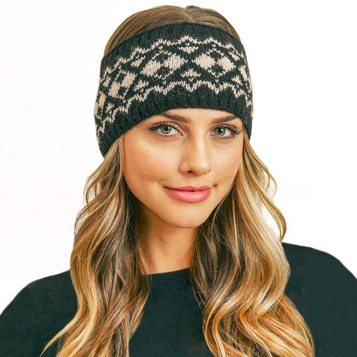 Aztec Pattern Ear Warmer Headband - Madeline Love - Flyclothing LLC