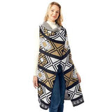Aztec Pattern Vest With Button - Madeline Love - Flyclothing LLC