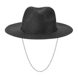 Beaded Chin Tie Straw Sun Hat - Madeline Love - Flyclothing LLC