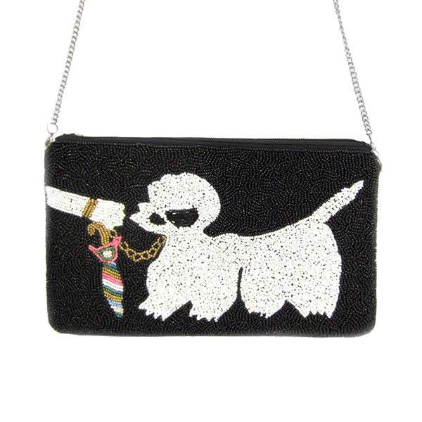 Beaded Dog Crossbody Bag Poodle Seed Bead Clutch Bag - Madeline Love - Flyclothing LLC