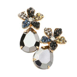 Beaded Flower Teardrop Stone Link Dangle Earrings - Madeline Love - Flyclothing LLC